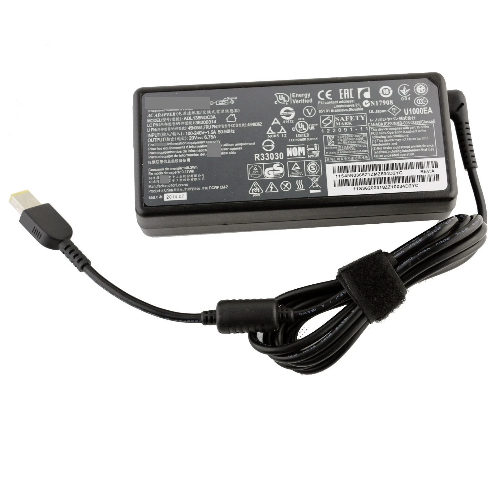 Lenovo Chargeur PC USB 20V-6.75A-135W