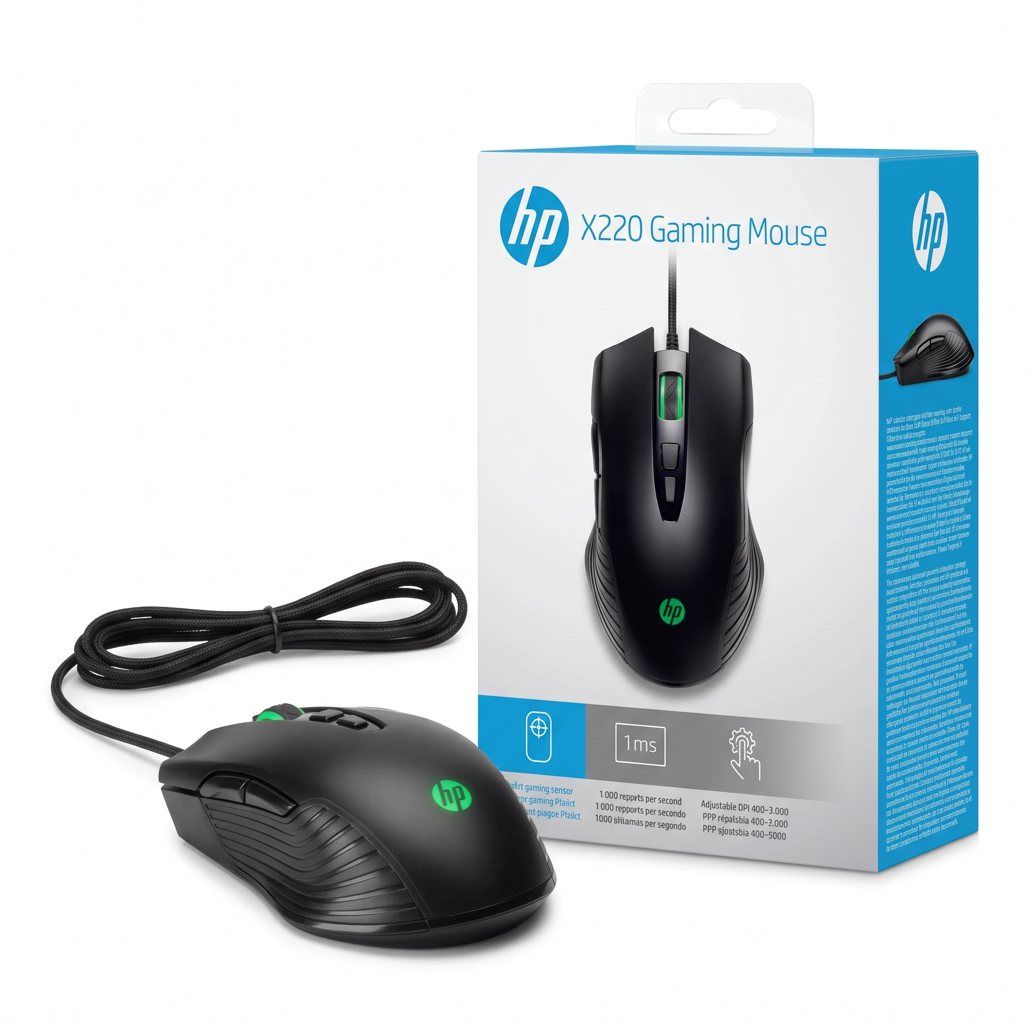 HP X220 Souris avec fil gaming Rétroéclairée (8DX48AA)