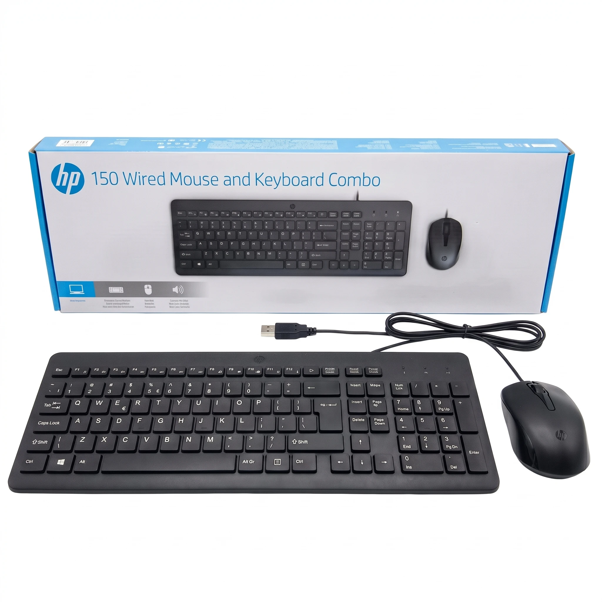 Souris et clavier filaires HP 150  AZERTY (240J7AA)