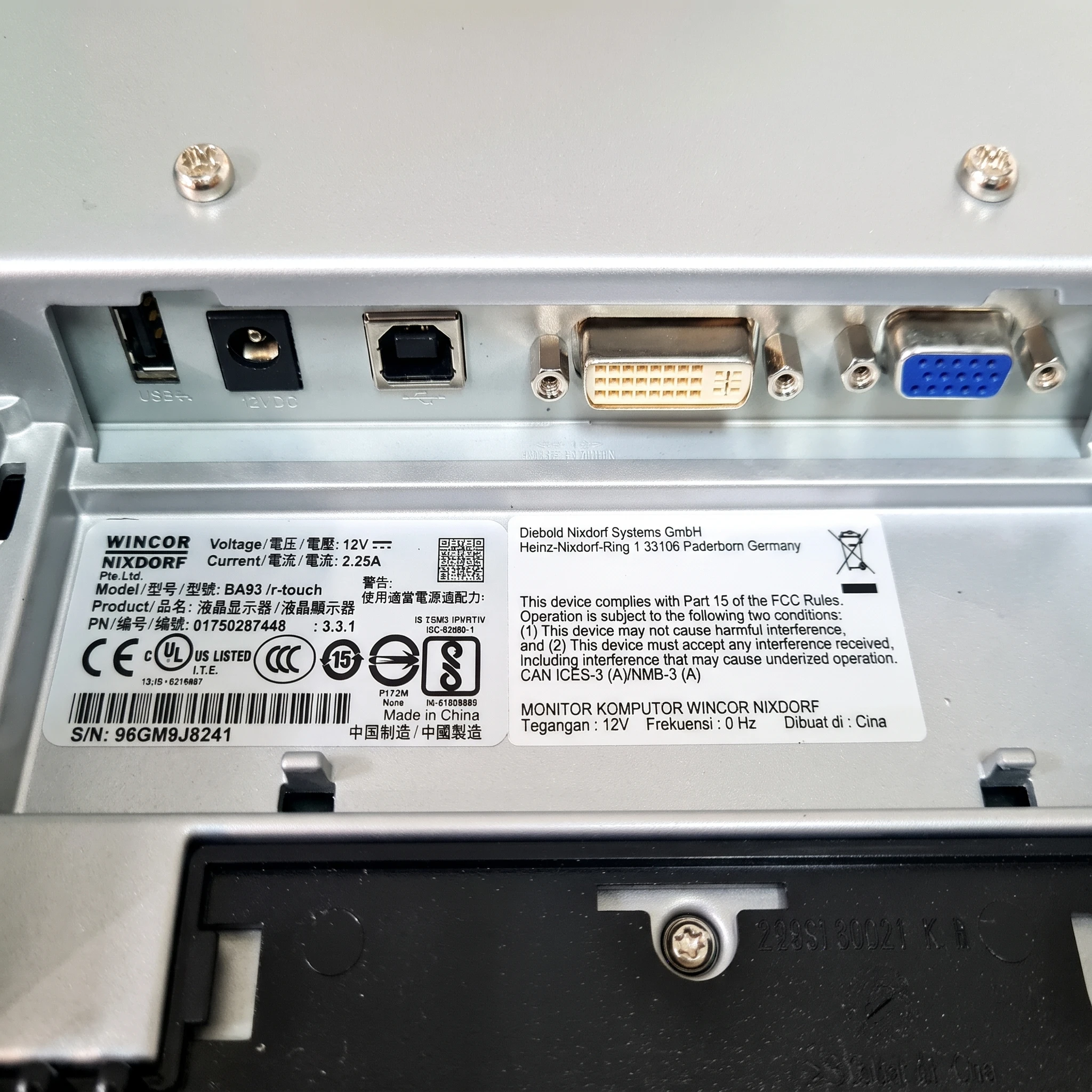 Wincor Écran Tactil Nixdorf BA93W 15"
